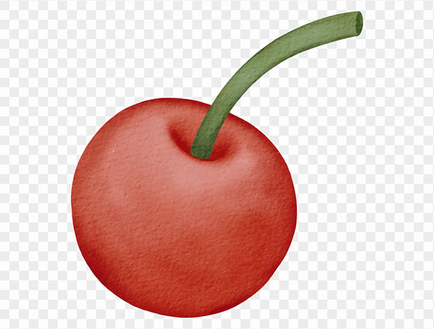 水彩红樱桃水果插画矢量图图片下载