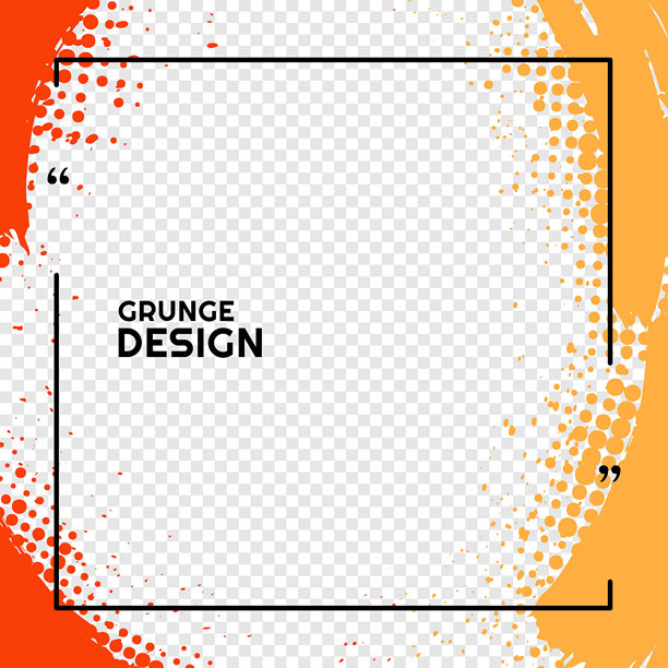 矢量插画。手绘抽象彩色边框集，带有几何边框。墨水笔触混乱，带有半色调圆点。设计用于社交媒体模板、封面、摄影叠加、网页横幅。图片下载