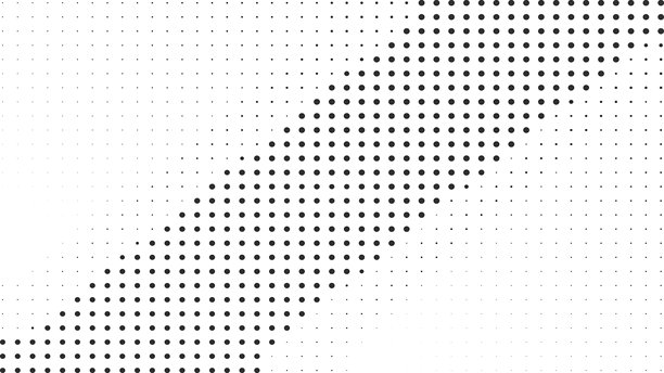 用于科技海报、数字版式、抽象品牌设计、现代平面设计的粗斜半调点渐变矢量插画图片下载