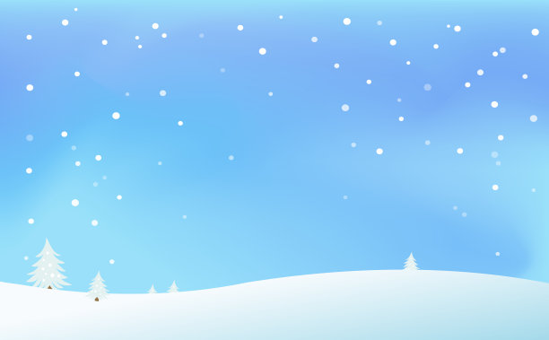 冬季雪景圣诞树扁平插画。下雪的节日森林场景矢量图。宁静的冬日仙境松树背景。图片下载