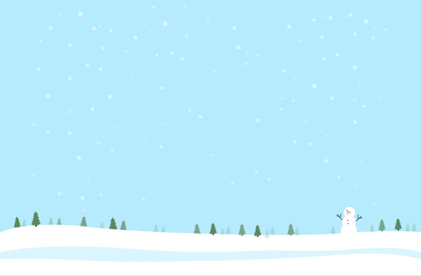 冬季雪景圣诞树扁平插画。下雪的节日森林场景矢量图。宁静的冬日仙境松树背景。图片下载