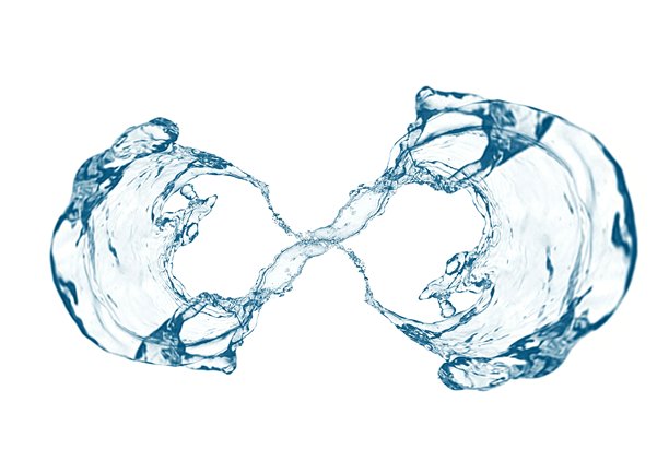 动态旋转的透明水滴3D插画图片下载