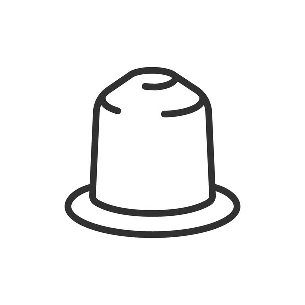 咖啡胶囊，线性图标。单份浓缩咖啡包。可编辑描边的线条。图片下载