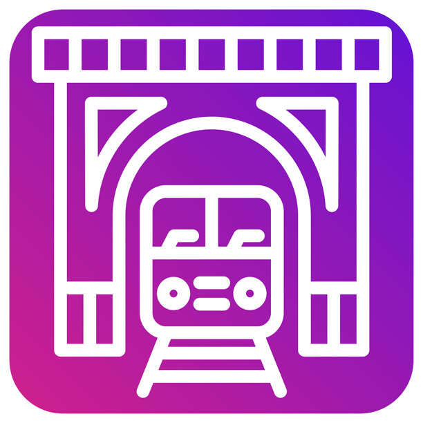 火车隧道矢量图标设计插画图片下载