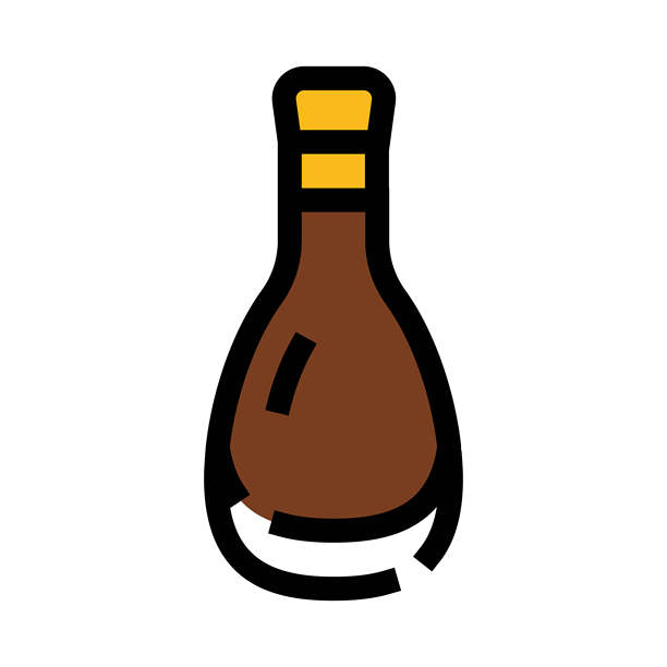 棕色酱油瓶矢量插画设计图片下载
