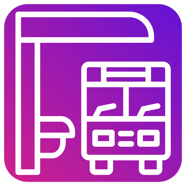 公交车站矢量图标设计插画图片下载