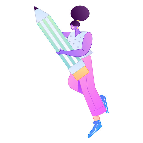 一个人用钢笔写字、绘画、构思、创作手绘插画图片下载