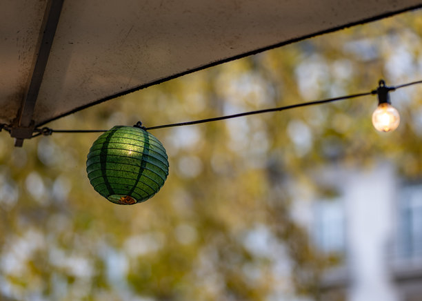城市里复古老旧的纸灯笼图片下载