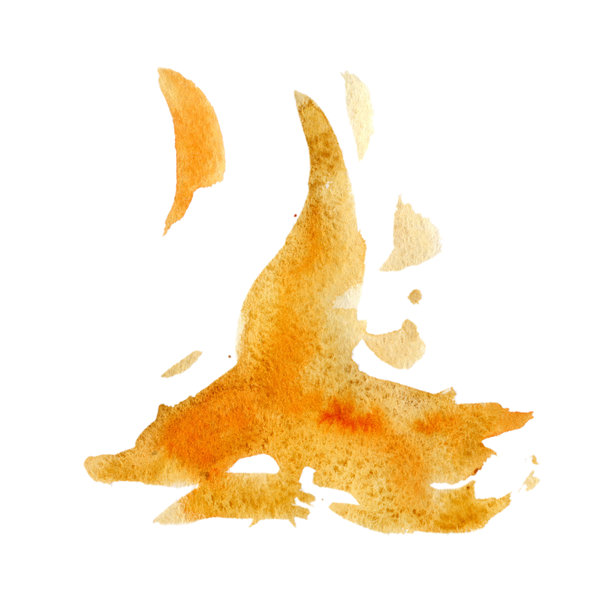 流动的橙色火焰，具有松散边缘和自发纹理的火焰或液体坠落团块。孤立的水彩插画。非常适合纺织品图案、抽象装饰或明亮的网站点缀。图片下载