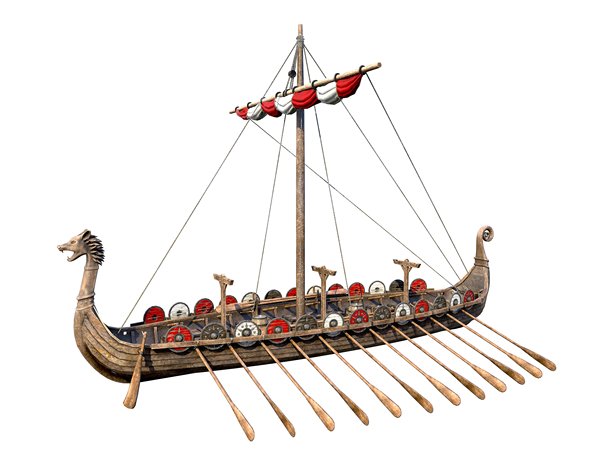 维京海盗船 3D 插画图片下载
