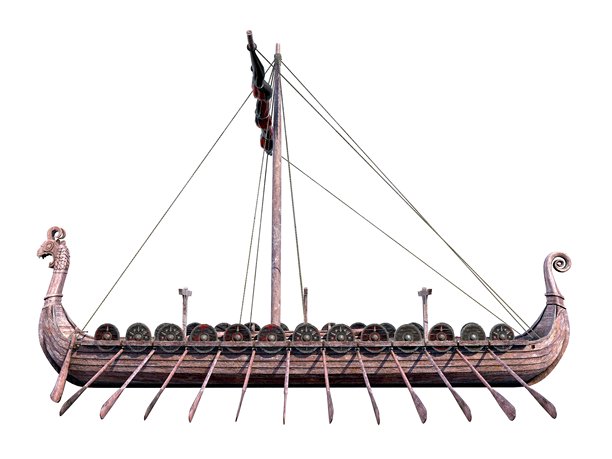 维京海盗船 3D插画图片下载