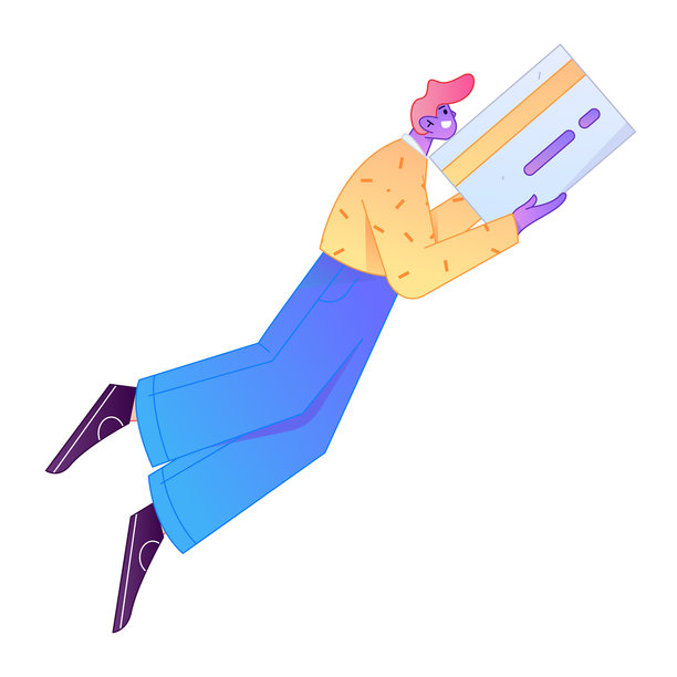 用于开发和编程项目的矢量扁平渐变人物插画图片下载