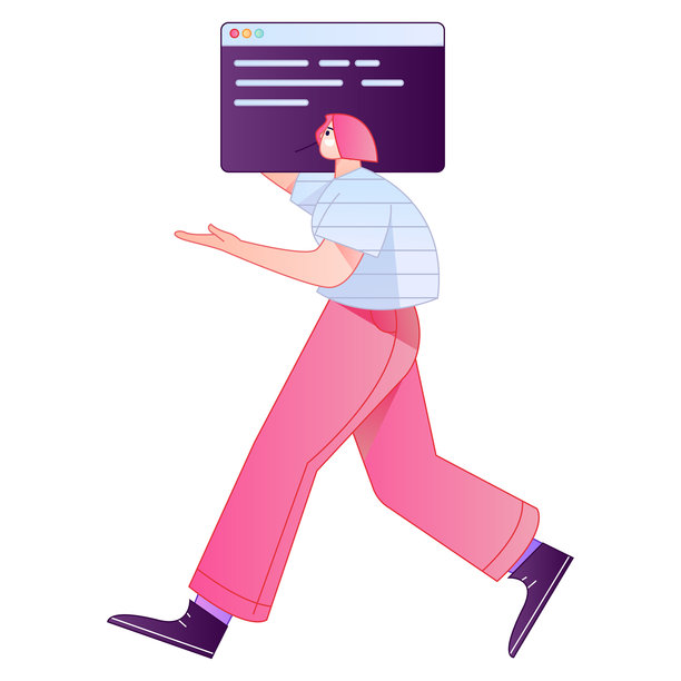 用于开发和编程项目的矢量扁平渐变人物插画。图片下载