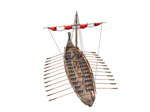 维京海盗船 3D插画图片下载