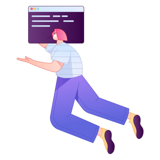 用于开发和编程项目的矢量扁平渐变人物插画。图片下载