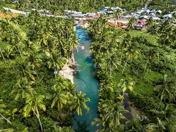 菲律宾锡亚高马阿辛河，航拍照片图片下载