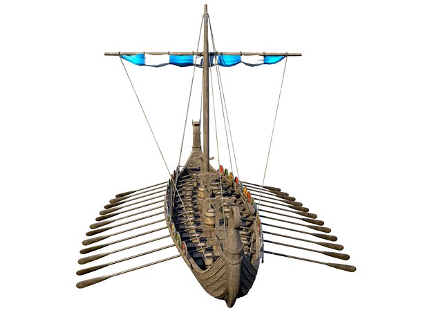 维京战船 3D 插画图片下载