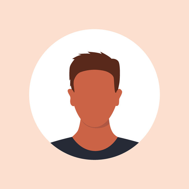 扁平插画。头像，用户个人资料，人脸图标，性别中立剪影，彩色头像。适用于社交媒体个人资料、图标、启动画面和作为模板。图片下载