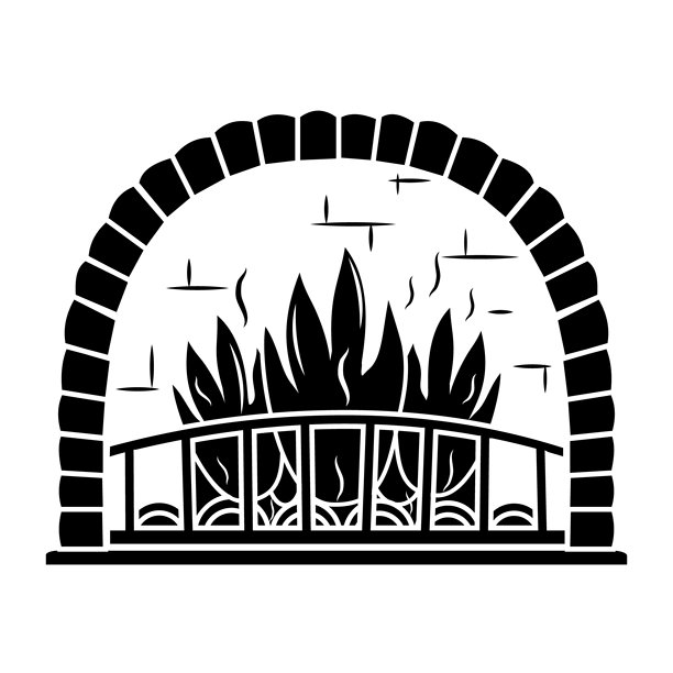 壁炉黑色填充矢量图标。壁炉架剪影矢量图。壁炉架符号，标志插画。图片下载