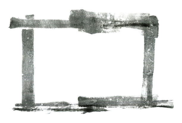 粗犷风格边框，印刷边框。留有放置文字或图片的空白区域。孤立在白色背景上图片下载