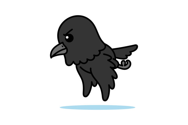 卡通插画：飞翔的乌鸦图片下载