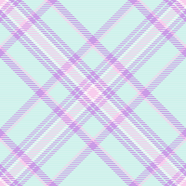 家用的无缝格纹背景，轨道向量格纹纺织品。浅色和紫色的统一格子织物苏格兰花纹理。图片下载