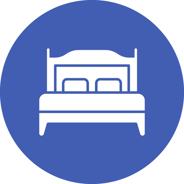 双人床房间矢量图标图片下载