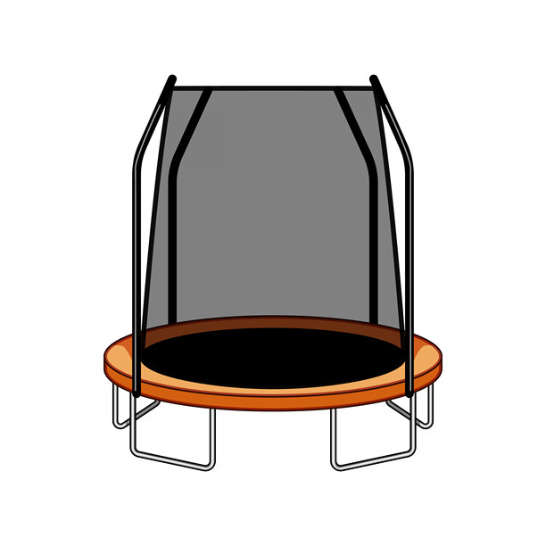 带安全网的户外蹦床设备插画图片下载