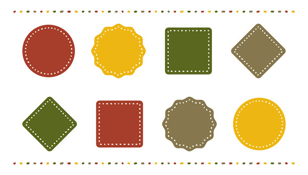 秋季手绘圆点边框素材集图片下载