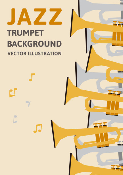 竖版A尺寸背景素材，复古设计风格的多喇叭矢量插画数据图片下载