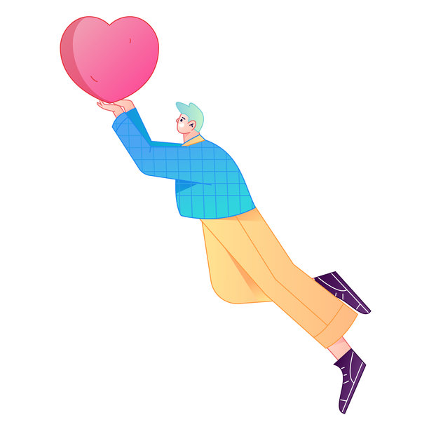 一位人物手捧着关怀之手的浮雕插画，体现了分享爱意的行为。图片下载