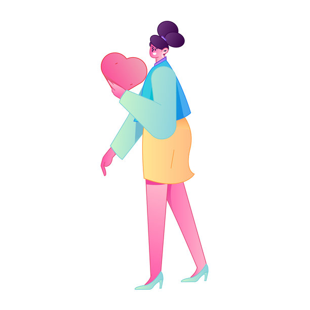 一个人伸出关怀的手，传递爱意的浮雕插画图片下载