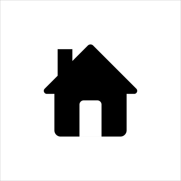 主页扁平实心图标。网站主页按钮。网站和应用程序的简单主页按钮。主菜单页面符号。矢量素材插图。房屋、建筑、抵押贷款的图标符号。图片下载