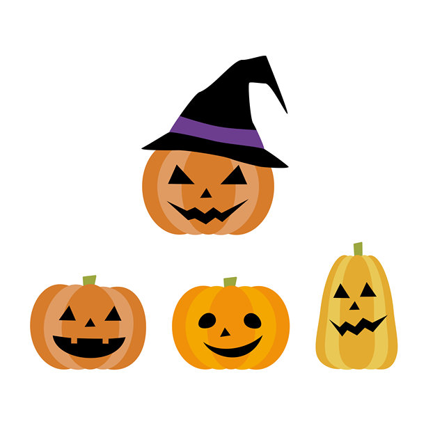 可爱的万圣节南瓜矢量插画集图片下载