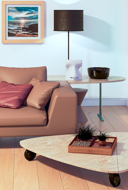 宽敞奢华的现代明亮室内客厅样板图 插画 3D渲染图图片下载