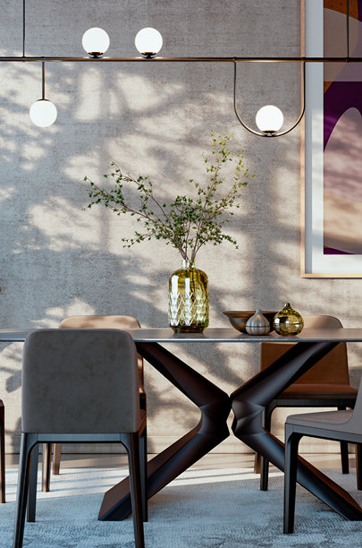 宽敞豪华的现代明亮室内客厅样机插画，3D渲染图图片下载