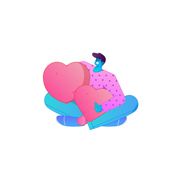 一位人物手捧着关怀之手的浮雕插画，体现了分享爱意的行为。图片下载