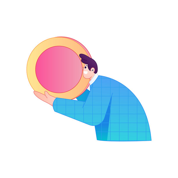 专业素描插画，描绘一个人体运动姿势，手中持有一枚金币。图片下载