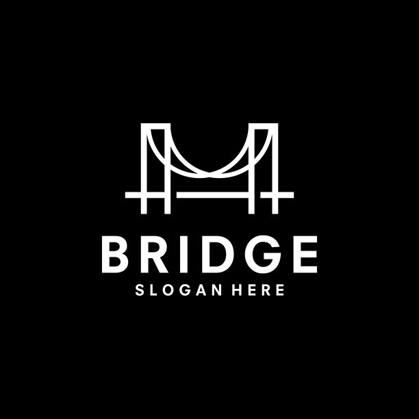 桥梁标志矢量图图标插画图片下载