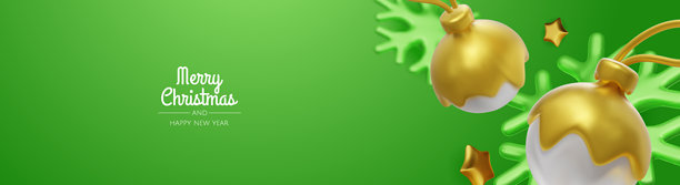 简约圣诞插画，饰有闪亮圣诞球、雪花和树木，色调为宁静的蓝色，非常适合贺卡和新年促销。图片下载