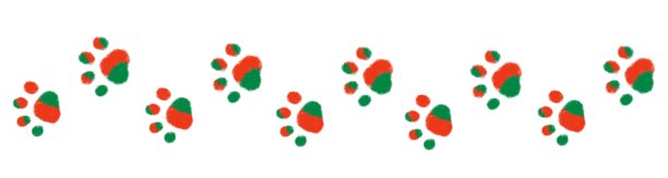 圣诞色手绘猫爪印插画图片下载