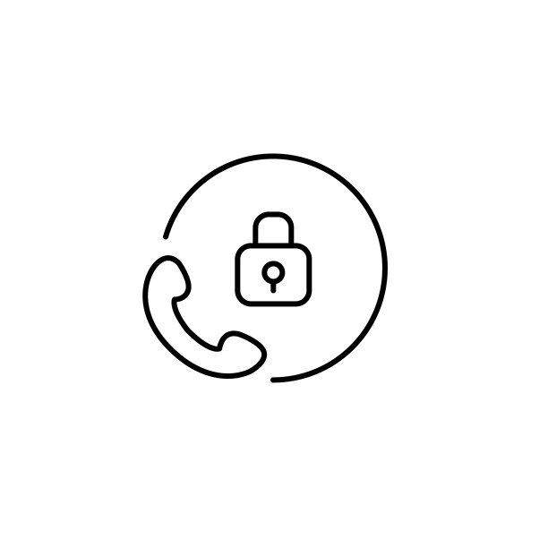 电话听筒和锁。安全对话。像素完美，可编辑矢量图标图片下载