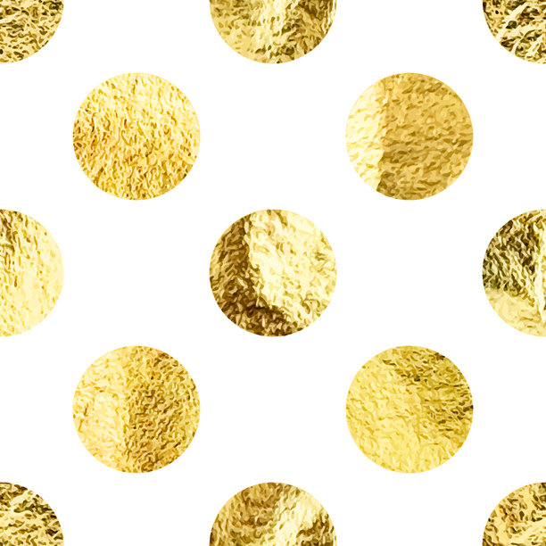 金色箔片无缝纹理，闪亮的圆形手工图案。金色闪光图案。闪耀的手绘背景。婚礼、贺卡装饰元素。现代极简艺术。矢量插画图片下载