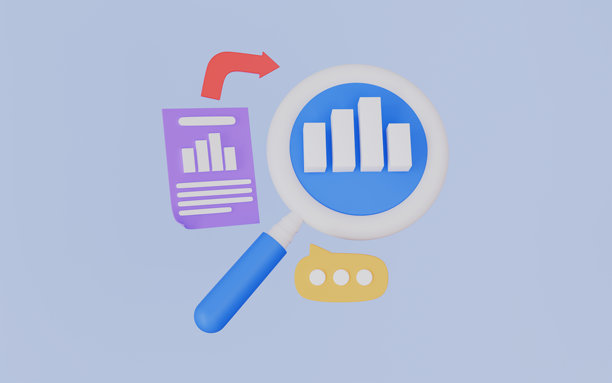 研究数据洞察三维插画图片下载