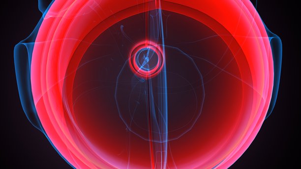 眼睛部位解剖图。三维插画图片下载