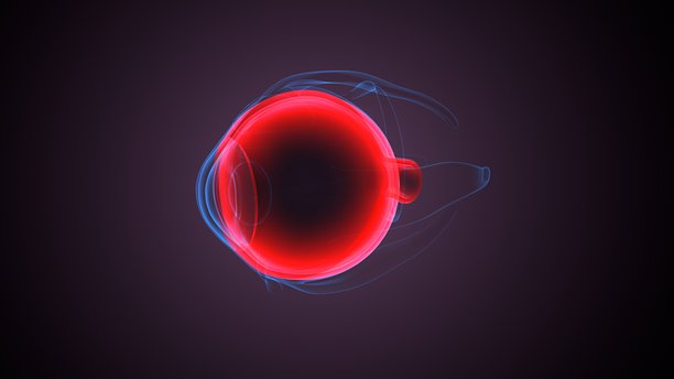 眼睛各部分解剖图。3D插画图片下载