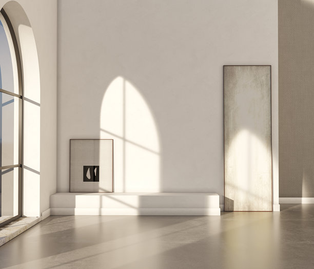 大型豪华现代明亮室内客厅样板间插画 3D渲染图图片下载