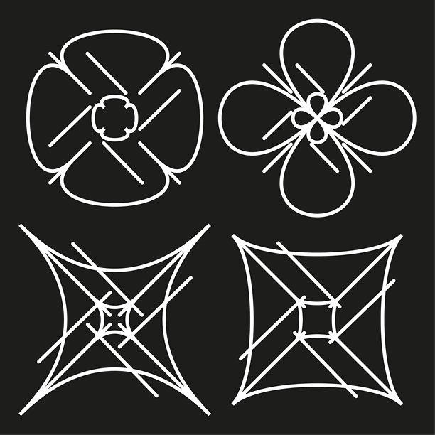 抽象图标集。几何线条符号。现代人物集合。创意矢量插画。图片下载