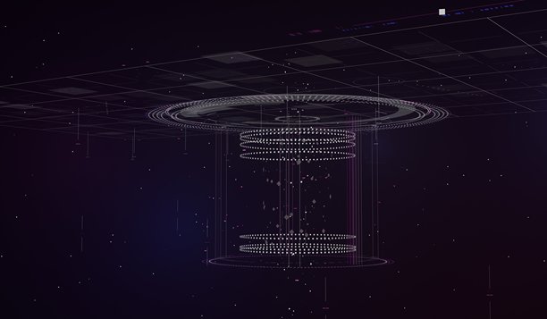 科技抽象背景，全息图，3D插画图片下载