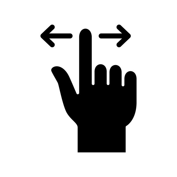 手指触摸屏幕手势图标。手指触摸导航图标。触摸屏控制图标。矢量图标，孤立在白色背景上。按钮模板和插图的图形设计。图片下载